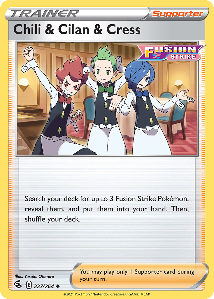 Chili & Cilan & Cress – Fusion Strike 227/264 Pokémon card