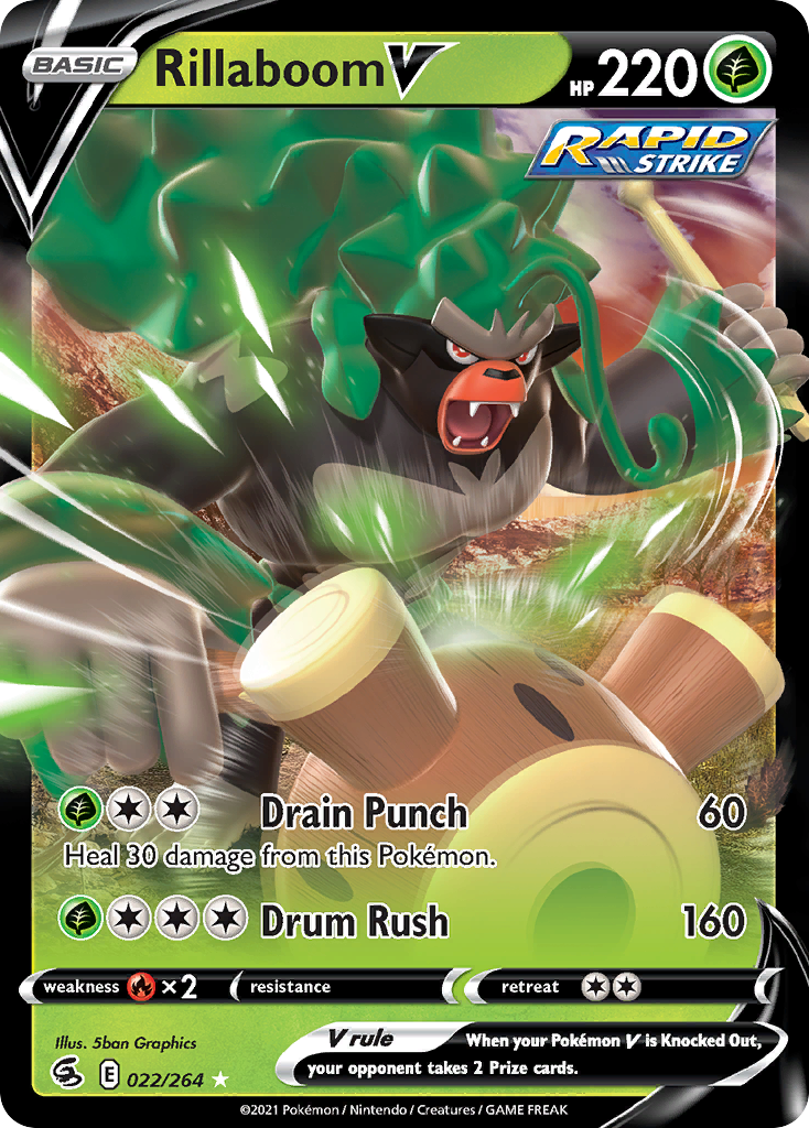 Rillaboom V – Fusion Strike 022/264 Pokémon card