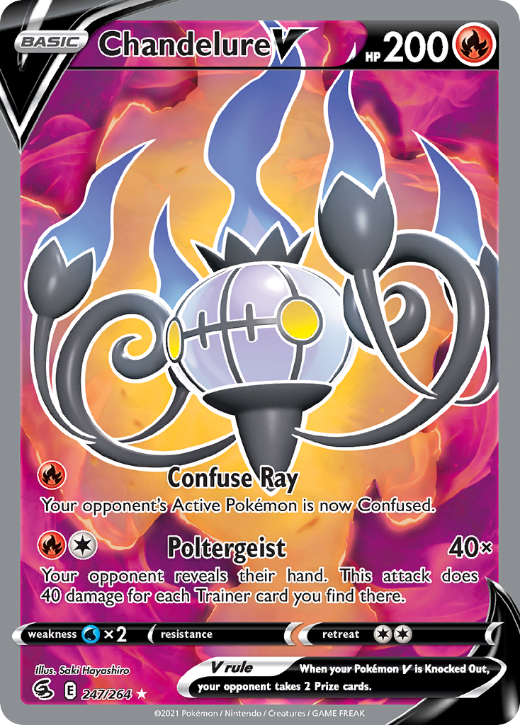 Chandelure V – Fusion Strike 247/264 Pokémon card