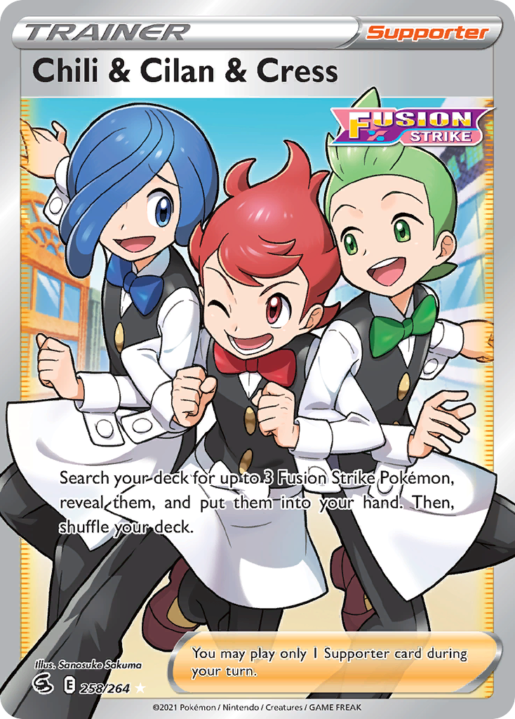 Chili & Cilan & Cress – Fusion Strike 258/264 Pokémon card