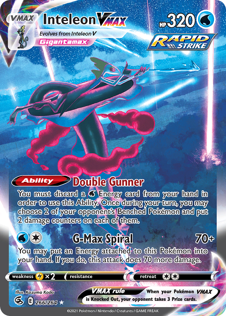 Inteleon VMAX – Fusion Strike 266/264 Pokémon card