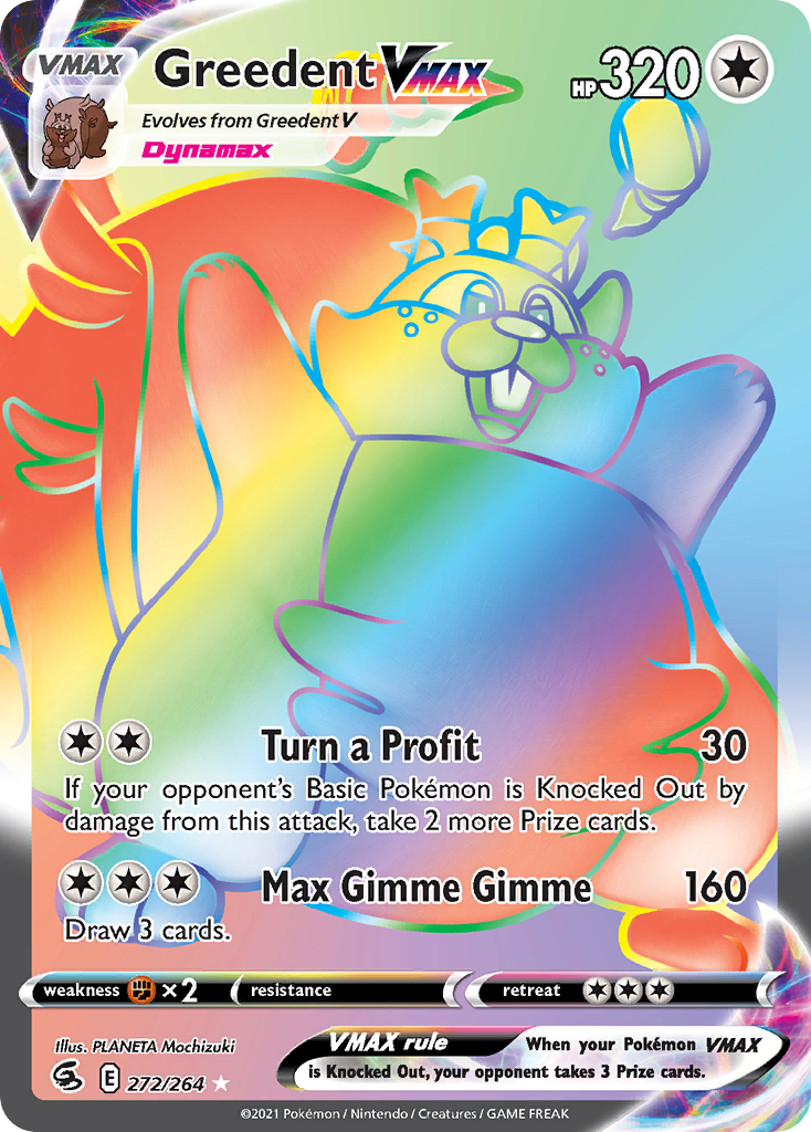 Greedent VMAX – Fusion Strike 272/264 Pokémon card