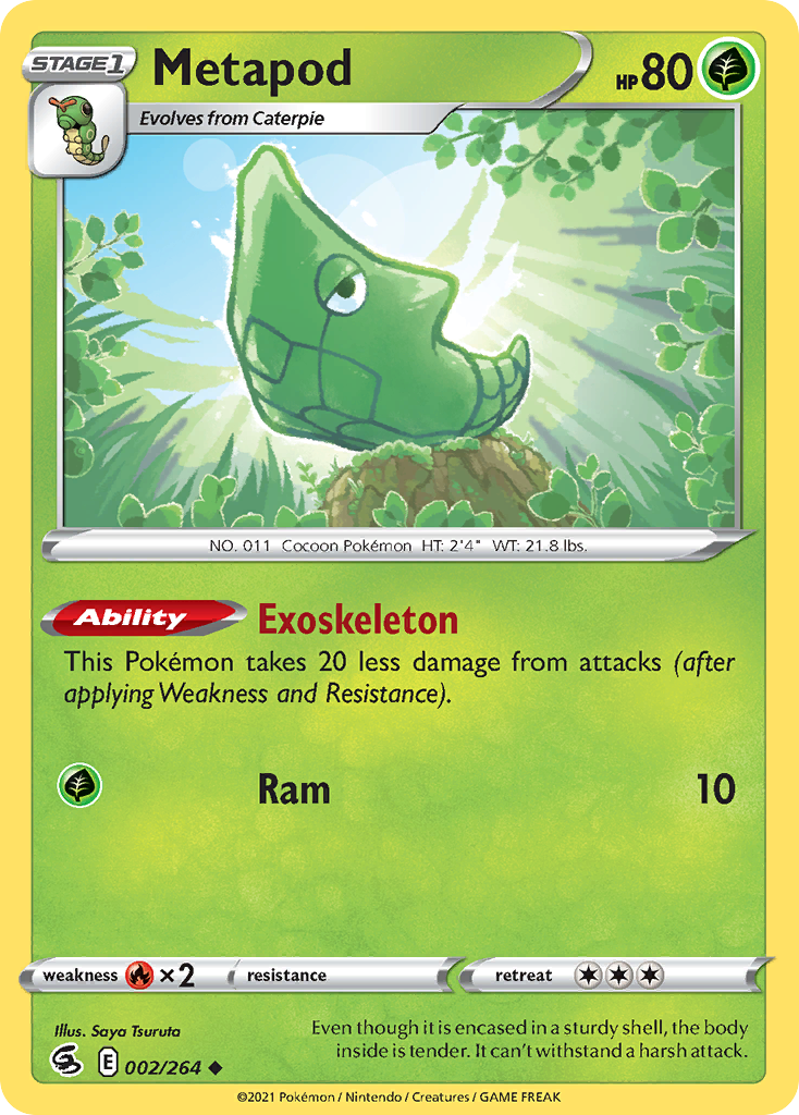 Metapod – Fusion Strike 002/264 Pokémon card