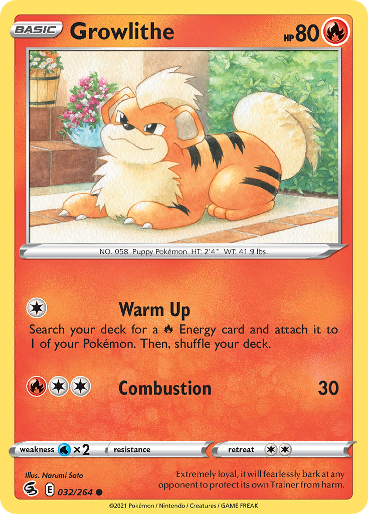 Growlithe – Fusion Strike 032/264 Pokémon card