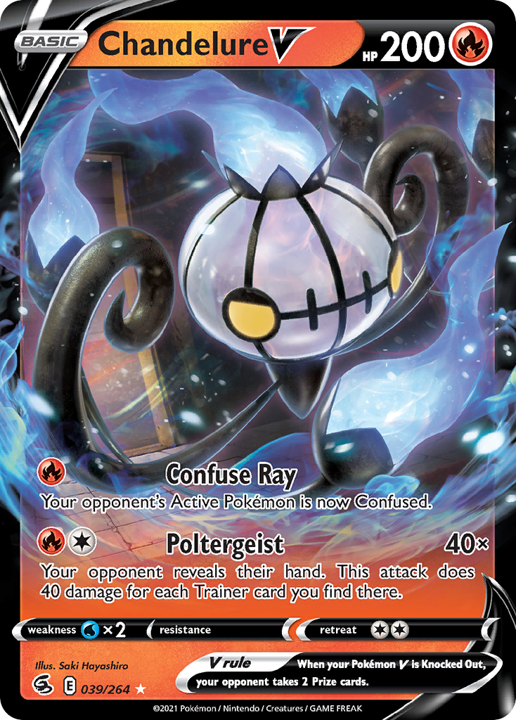 Chandelure V – Fusion Strike 039/264 Pokémon card