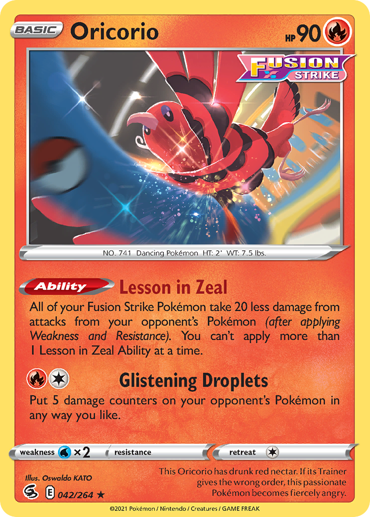 Oricorio – Fusion Strike 042/264 Pokémon card