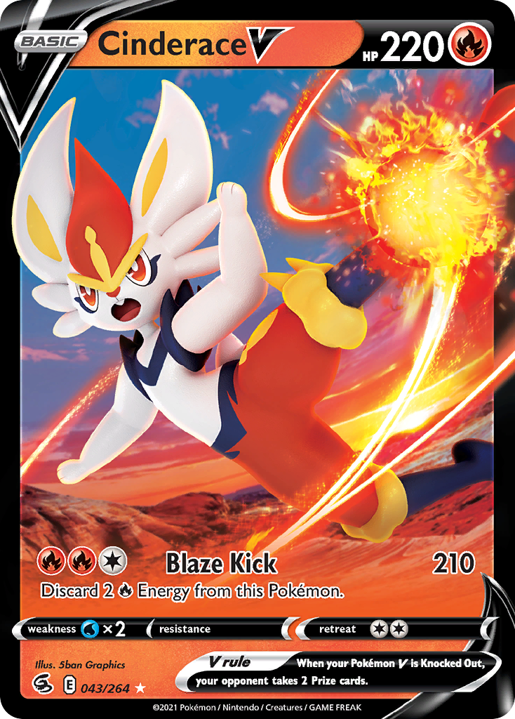 Cinderace V – Fusion Strike 043/264 Pokémon card
