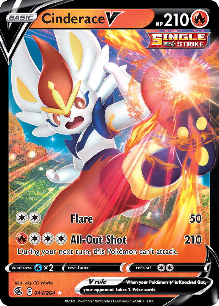 Cinderace V – Fusion Strike 044/264 Pokémon card