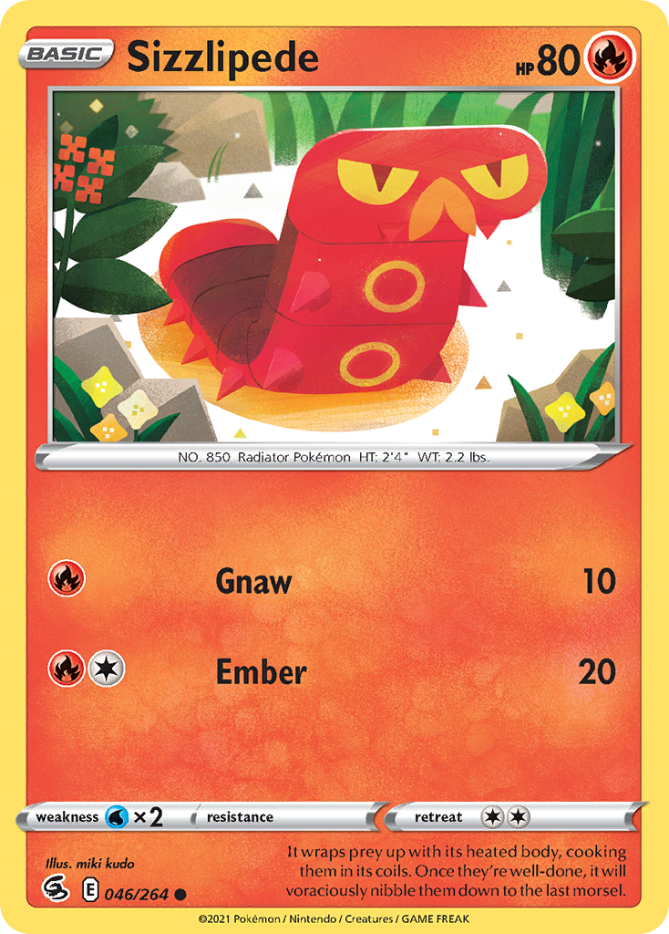 Sizzlipede – Fusion Strike 046/264 Pokémon card