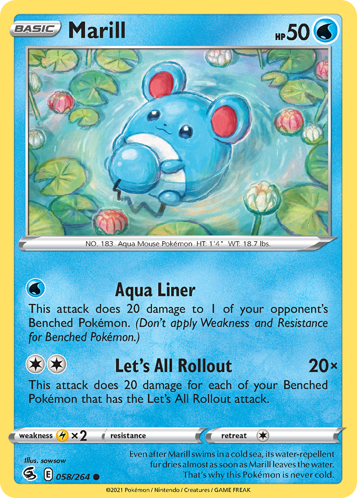 Marill – Fusion Strike 058/264 Pokémon card