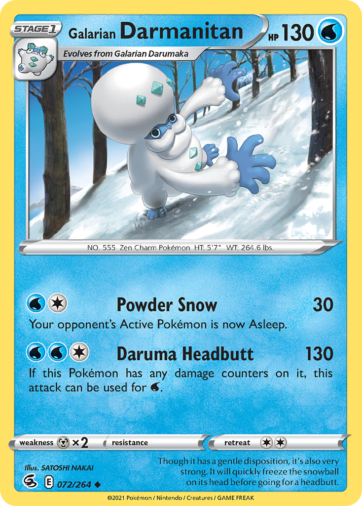Galarian Darmanitan – Fusion Strike 072/264 Pokémon card