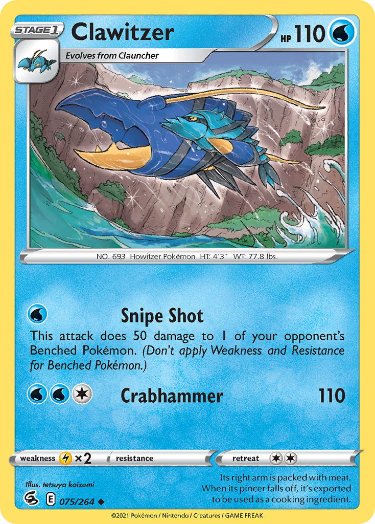 Clawitzer – Fusion Strike 075/264 Pokémon card