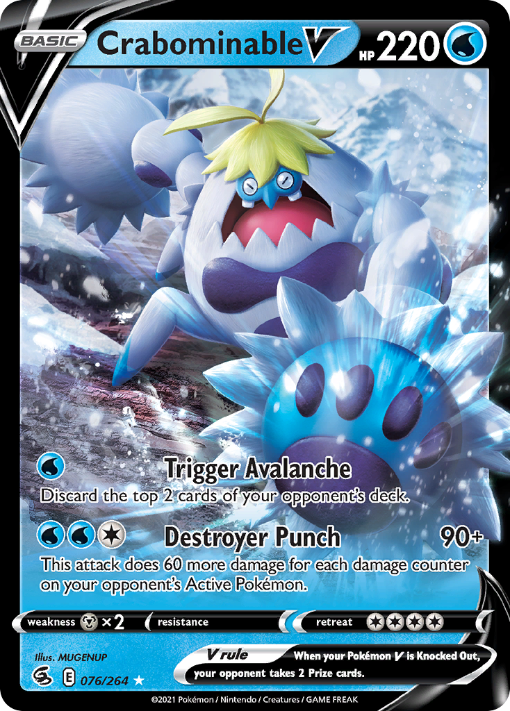 Crabominable V – Fusion Strike 076/264 Pokémon card
