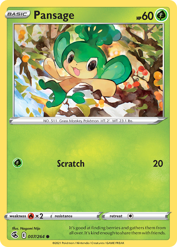 Pansage – Fusion Strike 007/264 Pokémon card