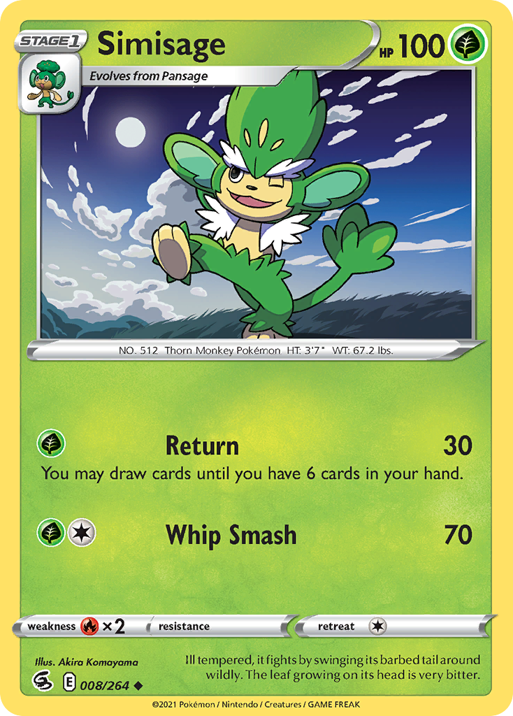 Simisage – Fusion Strike 008/264 Pokémon card