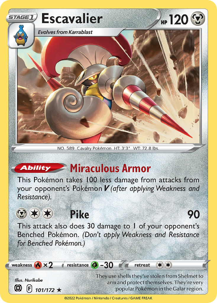 Escavalier – Brilliant Stars 101/172 Pokémon card