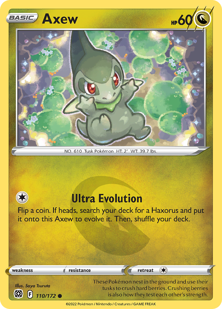 Axew – Brilliant Stars 110/172 Pokémon card