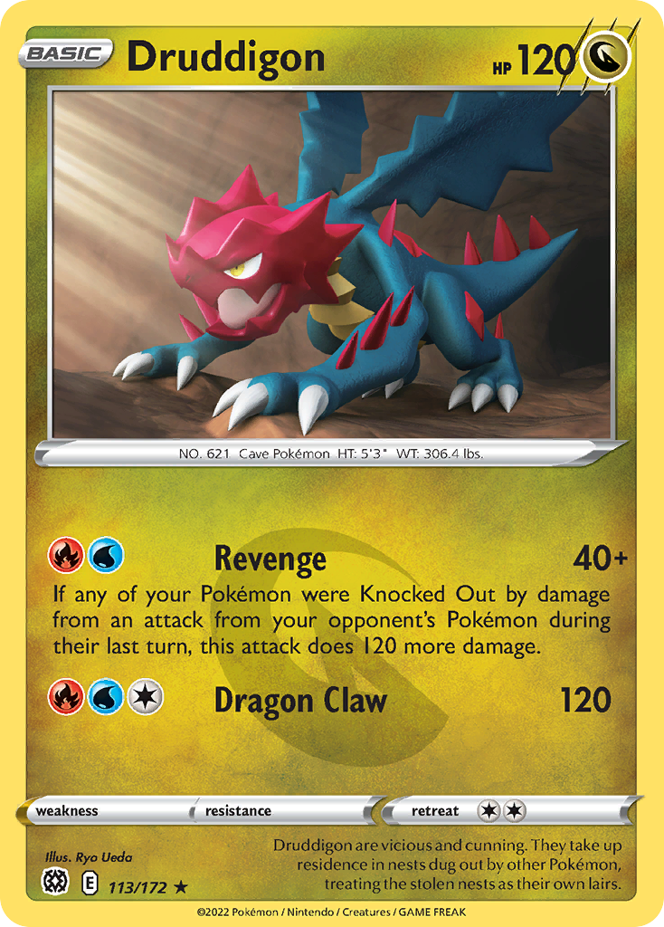 Druddigon – Brilliant Stars 113/172 Pokémon card