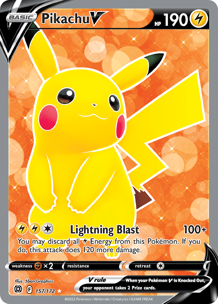 Pikachu V – Brilliant Stars 157/172 Pokémon card