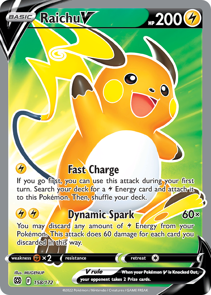 Raichu V – Brilliant Stars 158/172 Pokémon card