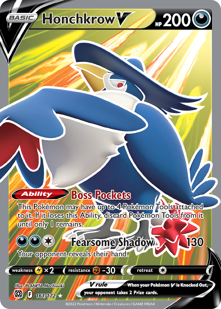 Honchkrow V – Brilliant Stars 161/172 Pokémon card