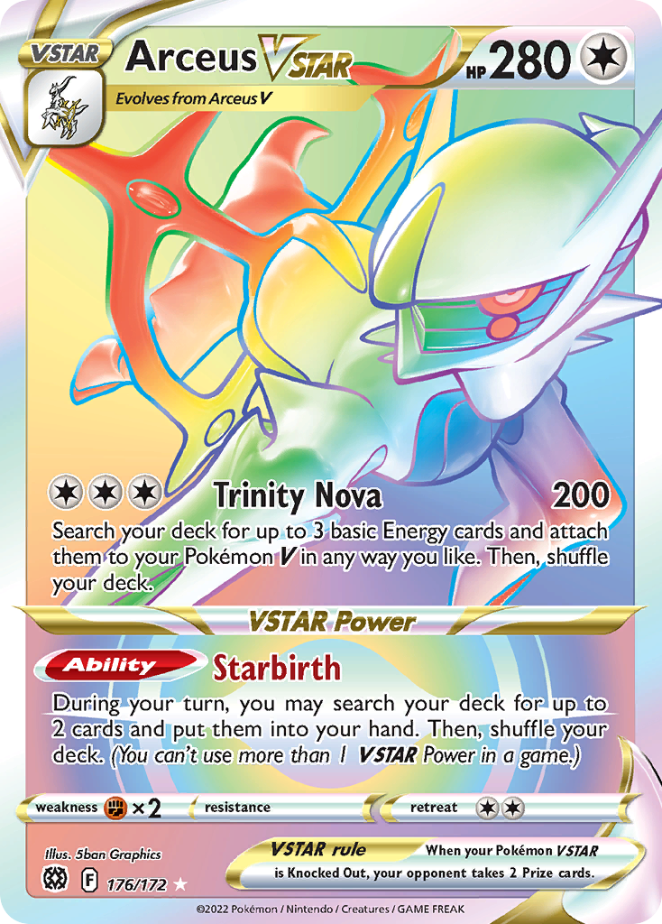 Arceus VSTAR – Brilliant Stars 176/172 Pokémon card