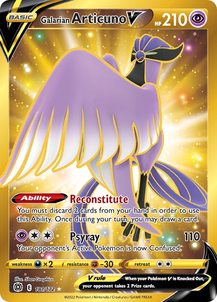 Galarian Articuno V – Brilliant Stars 181/172 Pokémon card