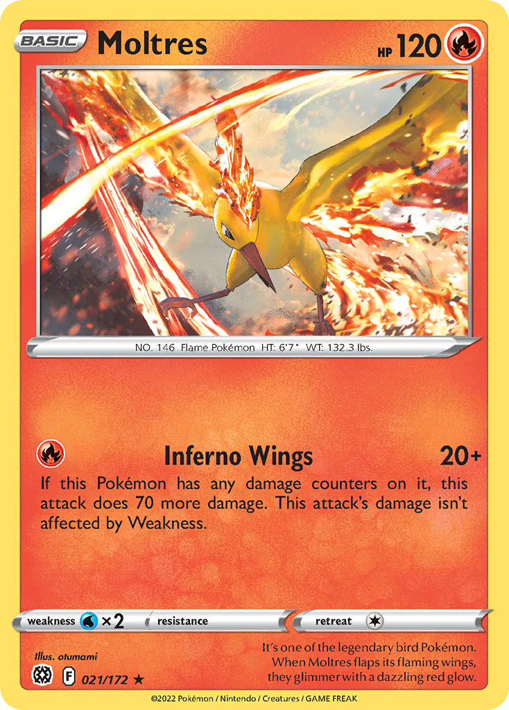 Moltres – Brilliant Stars 021/172 Pokémon card