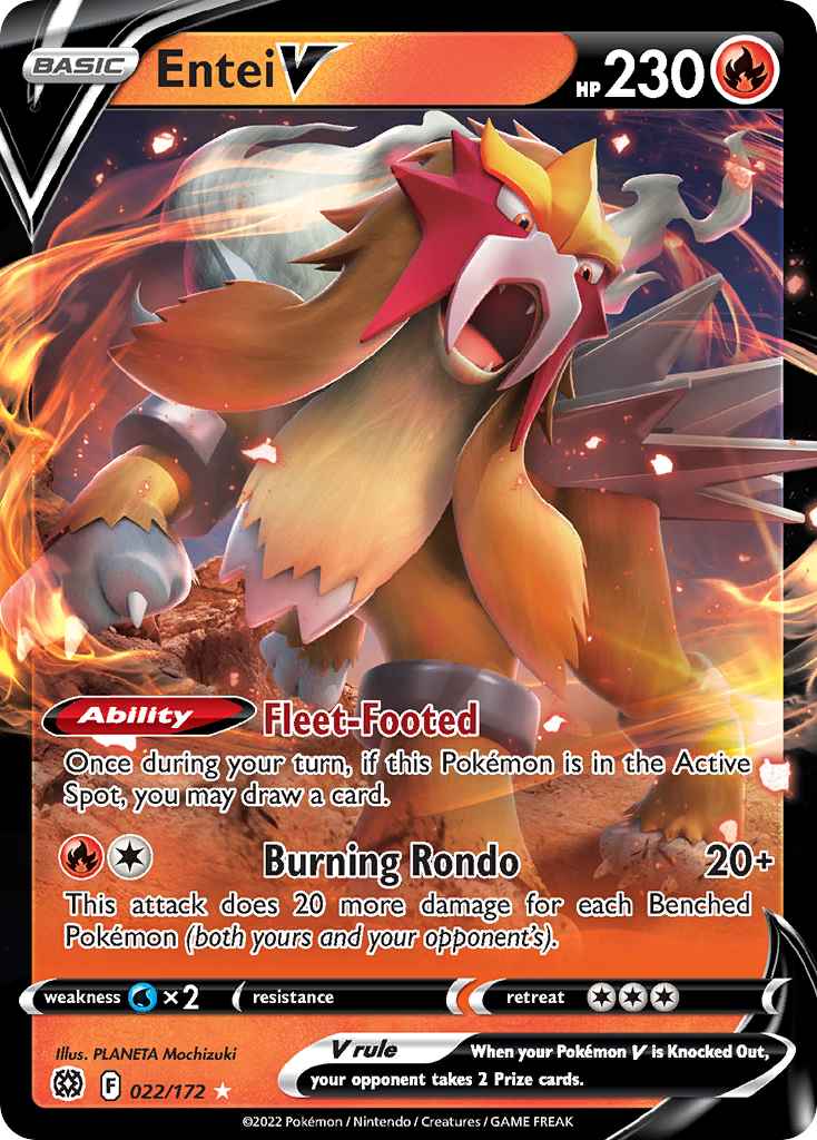Entei V – Brilliant Stars 022/172 Pokémon card