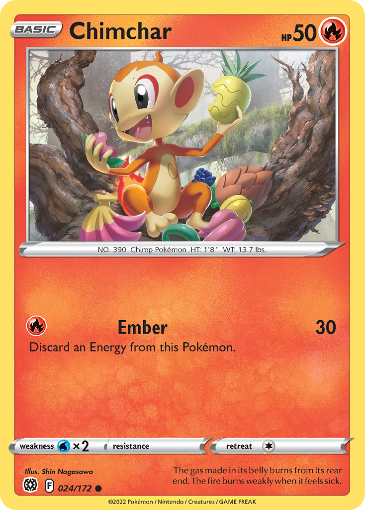 Chimchar – Brilliant Stars 024/172 Pokémon card