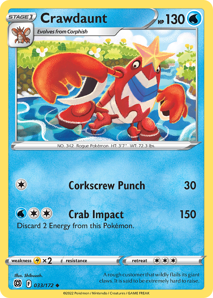 Crawdaunt – Brilliant Stars 033/172 Pokémon card