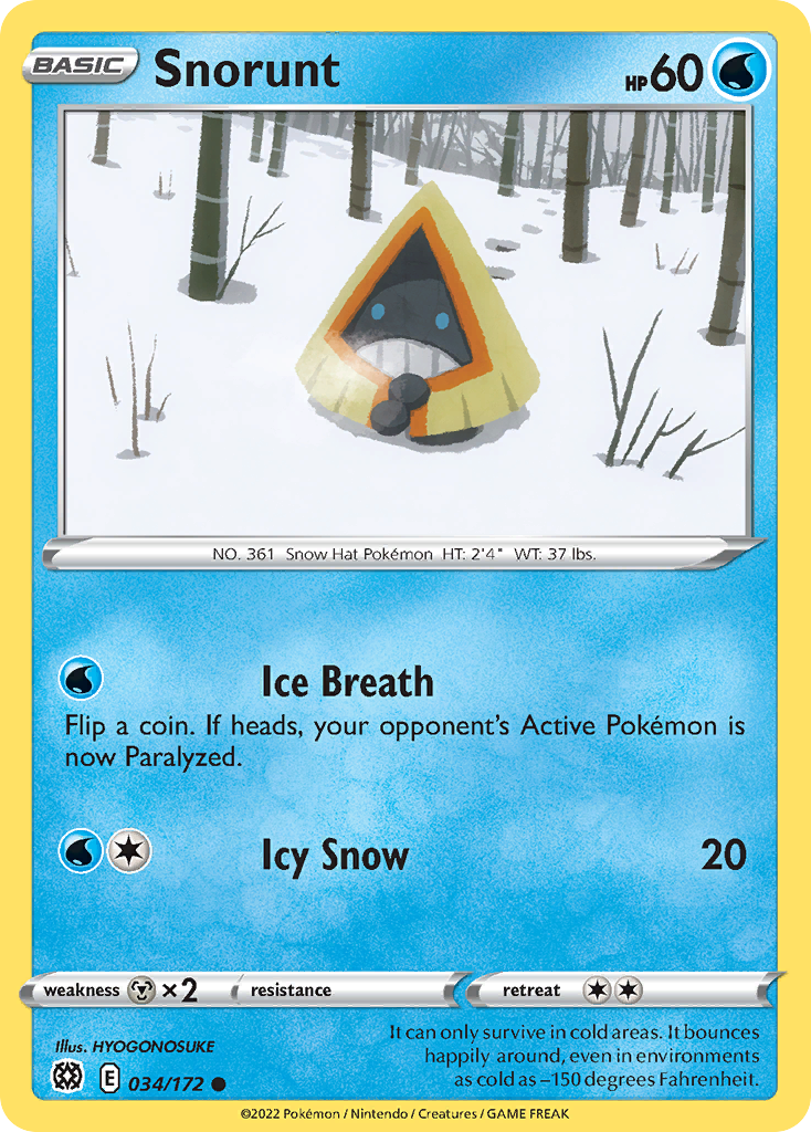 Snorunt – Brilliant Stars 034/172 Pokémon card