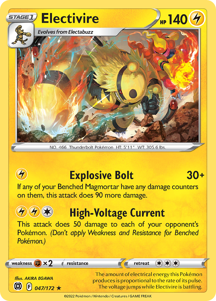 Electivire – Brilliant Stars 047/172 Pokémon card
