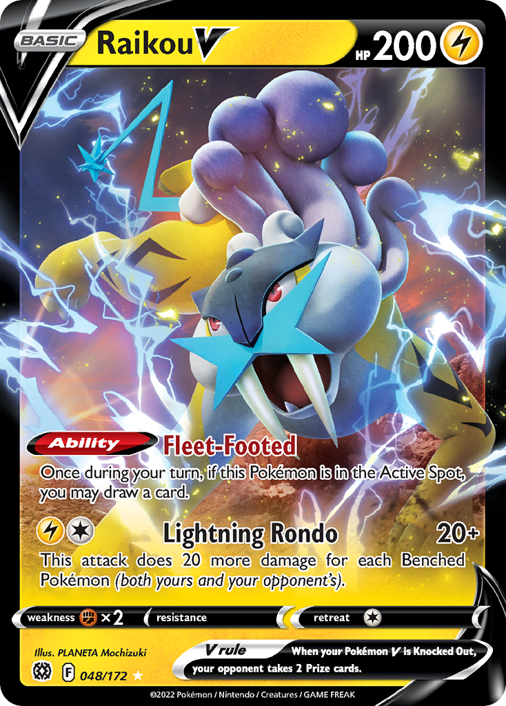 Raikou V – Brilliant Stars 048/172 Pokémon card