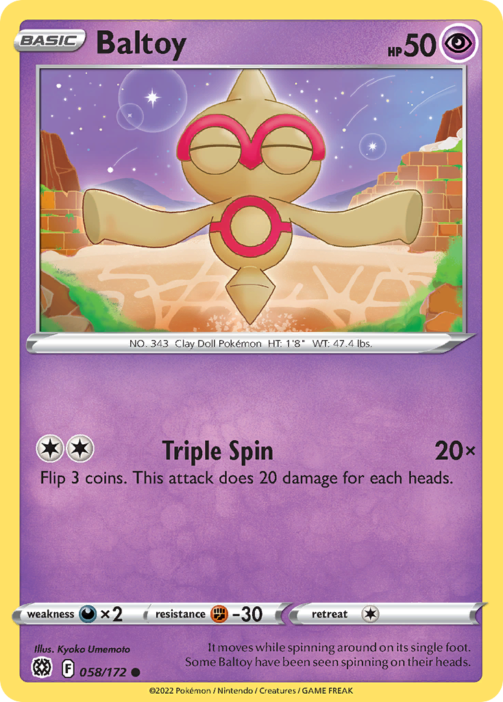 Baltoy – Brilliant Stars 058/172 Pokémon card