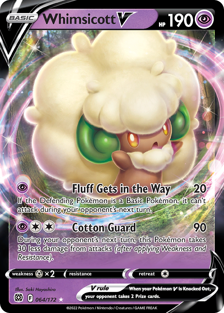 Whimsicott V – Brilliant Stars 064/172 Pokémon card