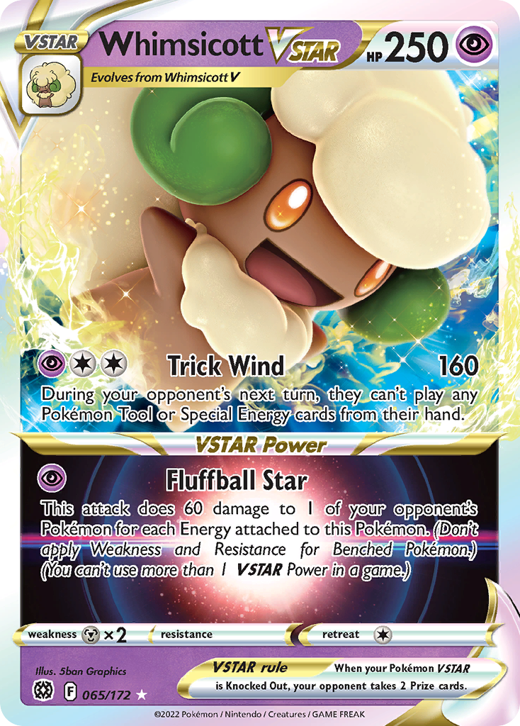 Whimsicott VSTAR – Brilliant Stars 065/172 Pokémon card