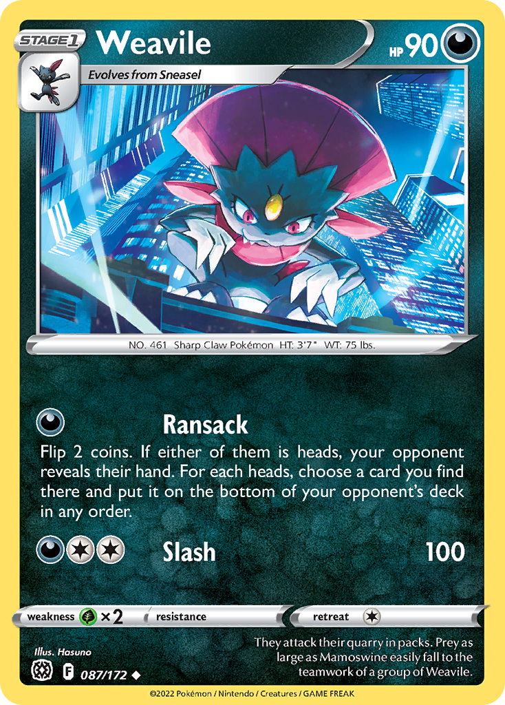 Weavile – Brilliant Stars 087/172 Pokémon card