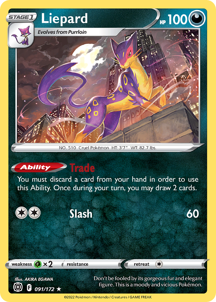 Liepard – Brilliant Stars 091/172 Pokémon card