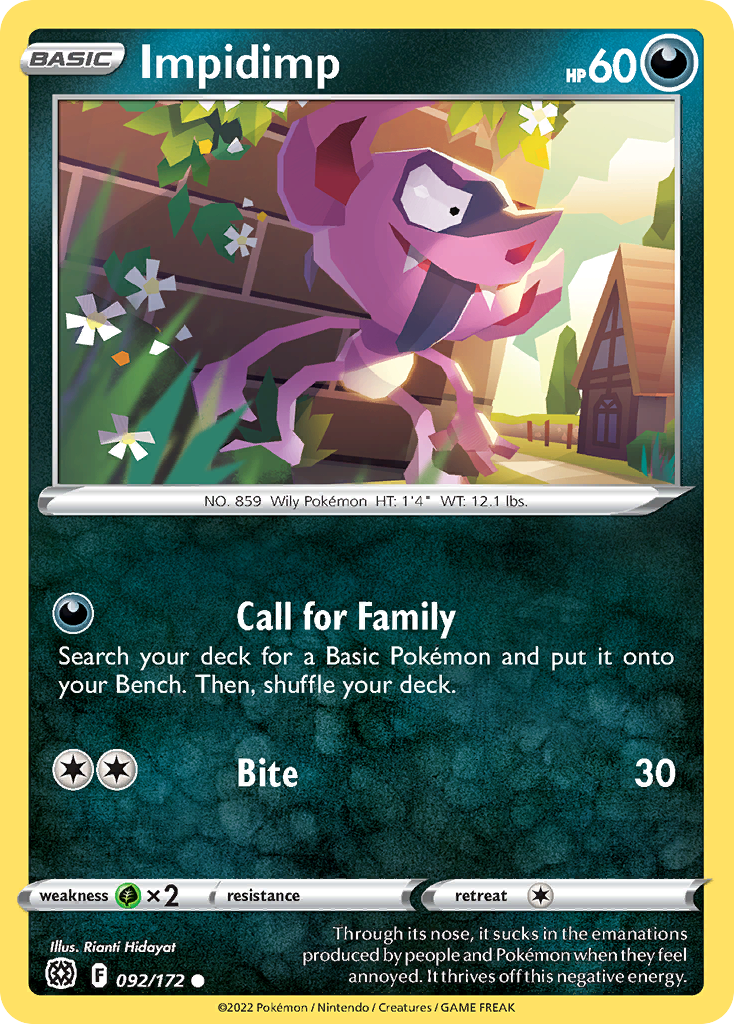 Impidimp – Brilliant Stars 092/172 Pokémon card