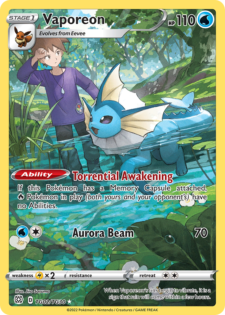 Vaporeon – Brilliant Stars Trainer Gallery TG02/TG30 Pokémon card