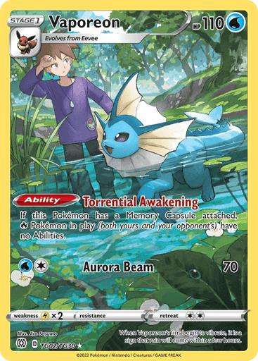 Vaporeon - Brilliant Stars Trainer Gallery TG02
