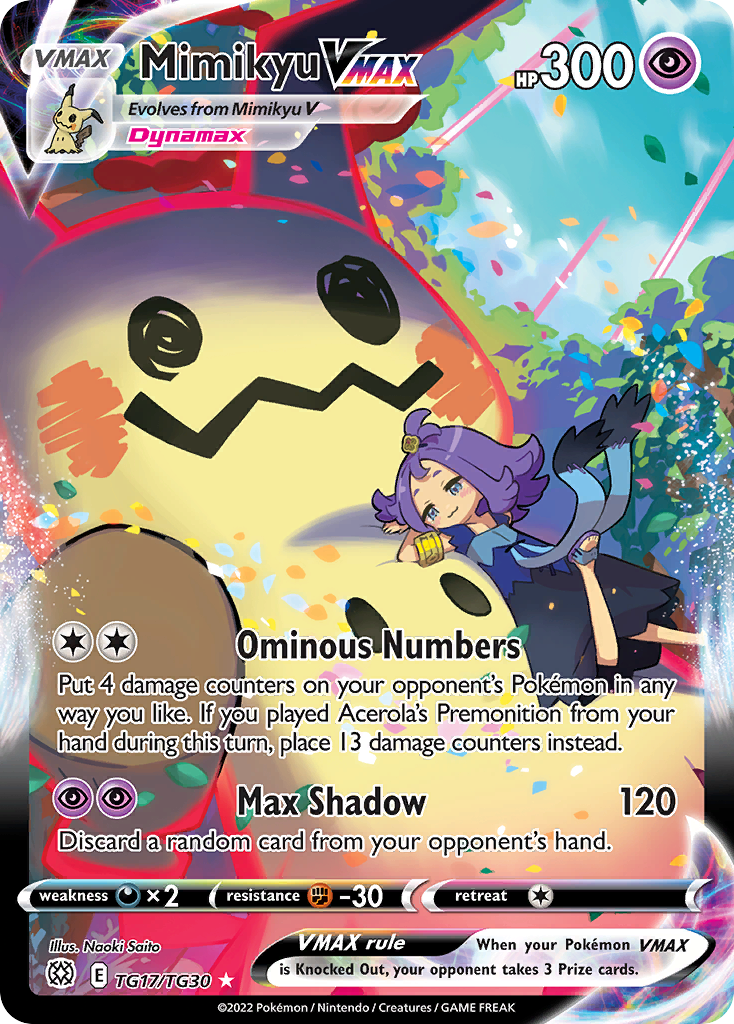 Mimikyu VMAX – Brilliant Stars Trainer Gallery TG17/TG30 Pokémon card