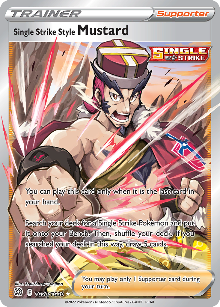 Single Strike Style Mustard – Brilliant Stars Trainer Gallery TG28/TG30 Pokémon card