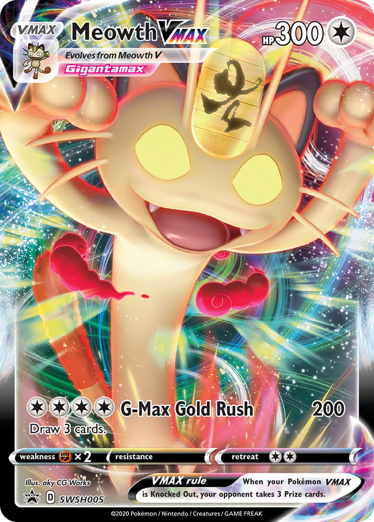 Meowth VMAX – SWSH Black Star Promos SWSH005 Pokémon card