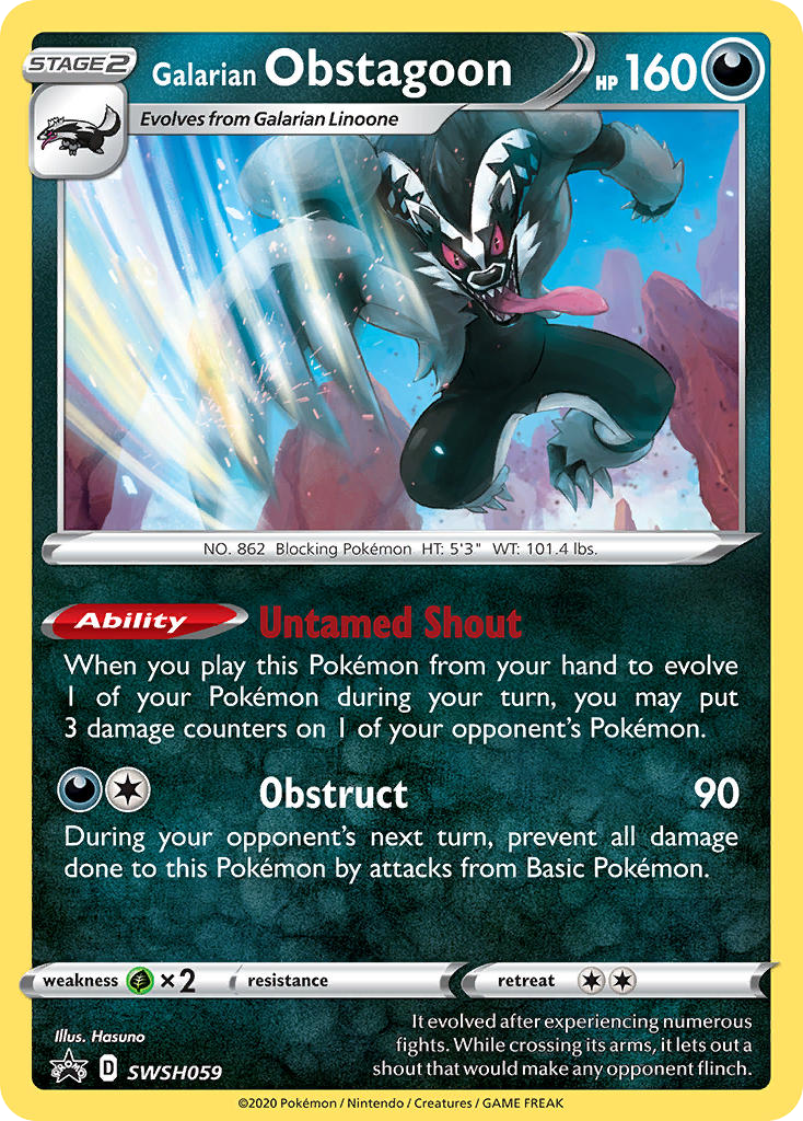 Galarian Obstagoon – SWSH Black Star Promos SWSH059 Pokémon card