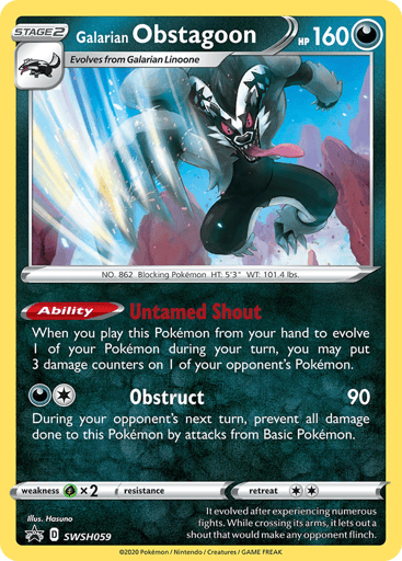 Galarian Obstagoon - SWSH Black Star Promos SWSH059