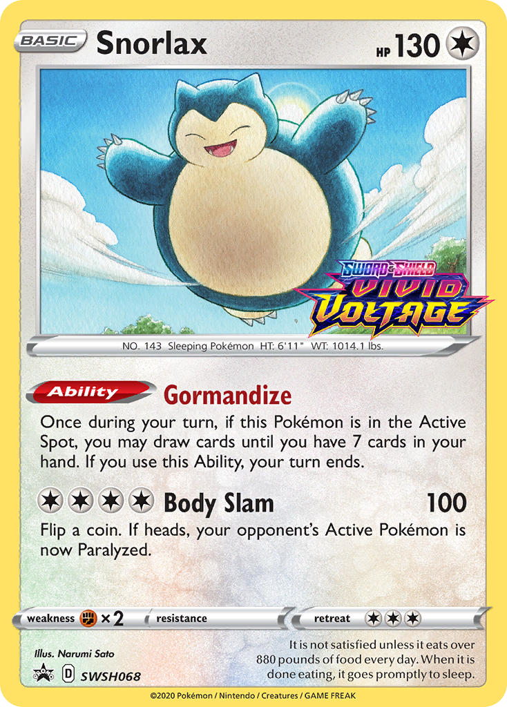 Snorlax – SWSH Black Star Promos SWSH068 Pokémon card
