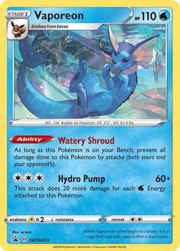 Vaporeon - SWSH Black Star Promos SWSH072