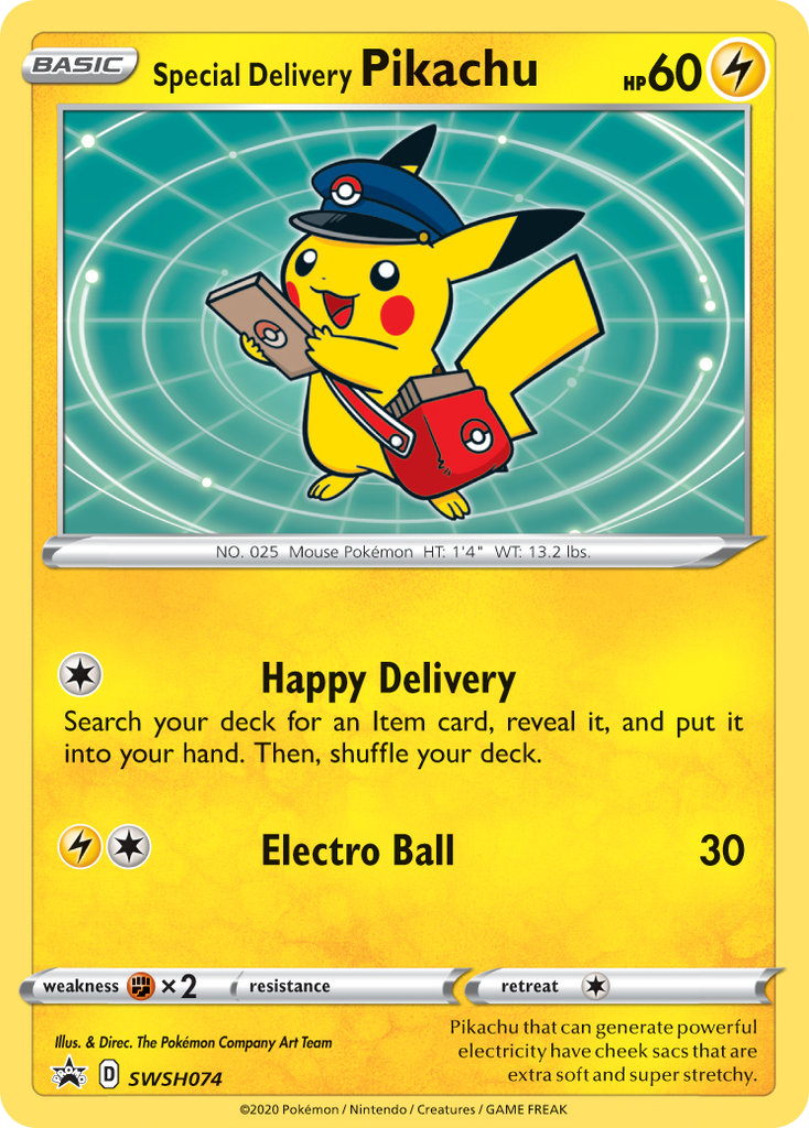 Special Delivery Pikachu – SWSH Black Star Promos SWSH074 Pokémon card